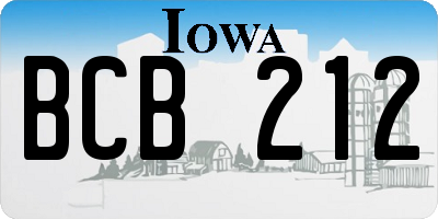 IA license plate BCB212