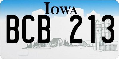 IA license plate BCB213