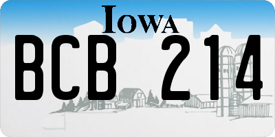 IA license plate BCB214