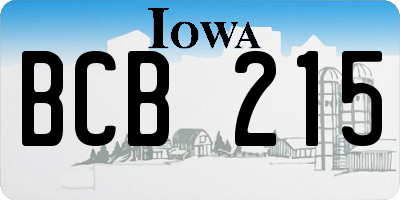 IA license plate BCB215