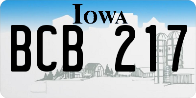 IA license plate BCB217