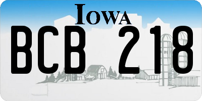 IA license plate BCB218