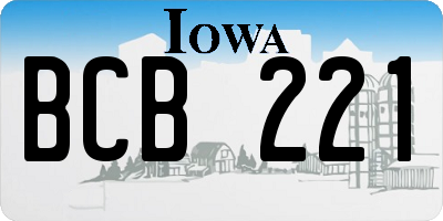 IA license plate BCB221