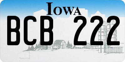 IA license plate BCB222