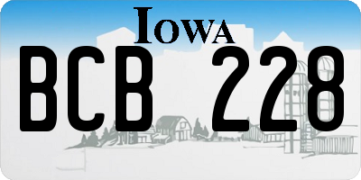 IA license plate BCB228
