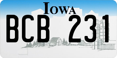 IA license plate BCB231