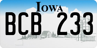 IA license plate BCB233