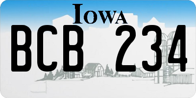 IA license plate BCB234