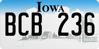 IA license plate BCB236