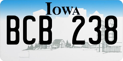IA license plate BCB238