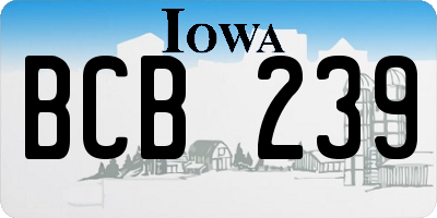 IA license plate BCB239