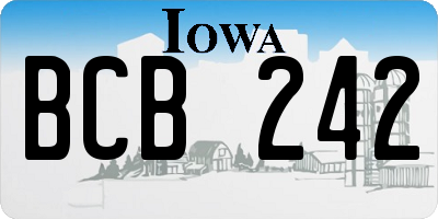 IA license plate BCB242