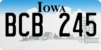 IA license plate BCB245