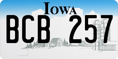 IA license plate BCB257