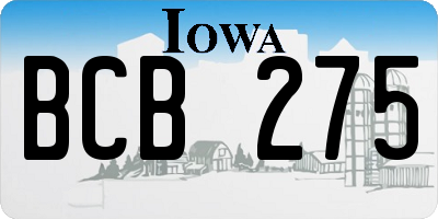 IA license plate BCB275