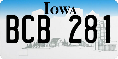 IA license plate BCB281