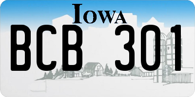 IA license plate BCB301