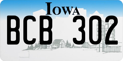 IA license plate BCB302