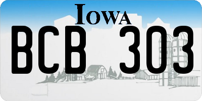 IA license plate BCB303