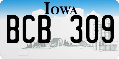 IA license plate BCB309