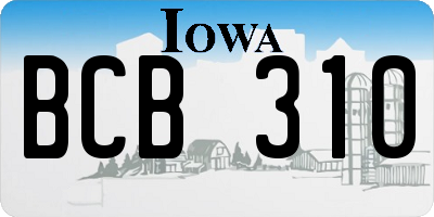 IA license plate BCB310