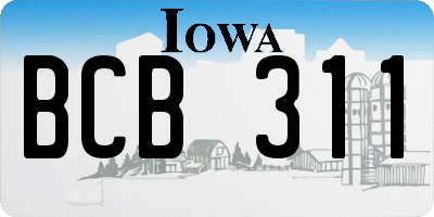 IA license plate BCB311