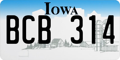 IA license plate BCB314