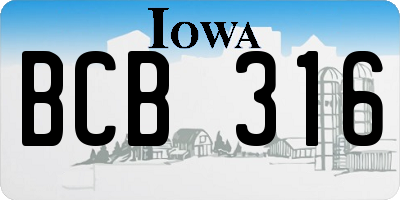 IA license plate BCB316