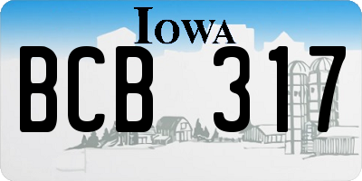 IA license plate BCB317