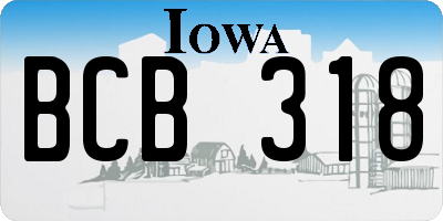 IA license plate BCB318