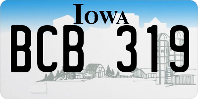 IA license plate BCB319