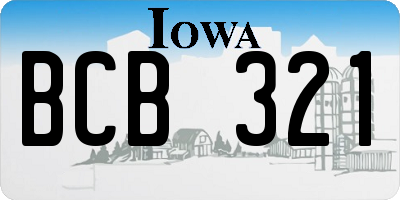 IA license plate BCB321