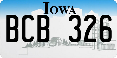 IA license plate BCB326