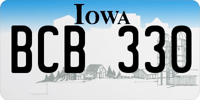 IA license plate BCB330