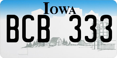 IA license plate BCB333
