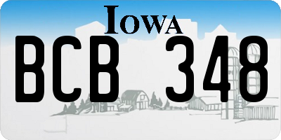 IA license plate BCB348