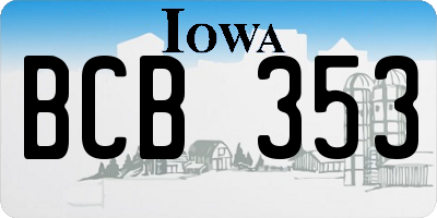IA license plate BCB353