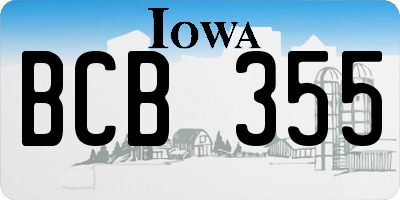 IA license plate BCB355