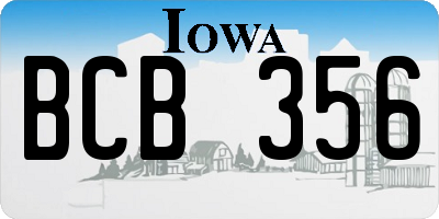 IA license plate BCB356