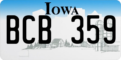 IA license plate BCB359