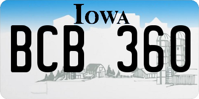 IA license plate BCB360