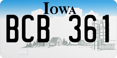 IA license plate BCB361