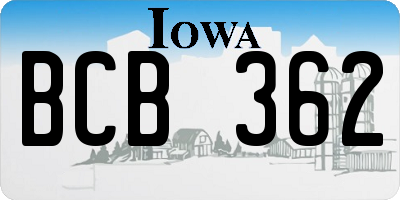 IA license plate BCB362