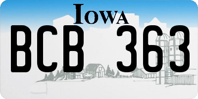 IA license plate BCB363