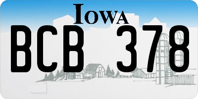 IA license plate BCB378