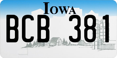 IA license plate BCB381