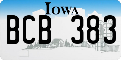 IA license plate BCB383