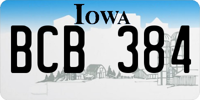 IA license plate BCB384