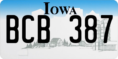IA license plate BCB387