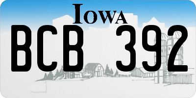 IA license plate BCB392